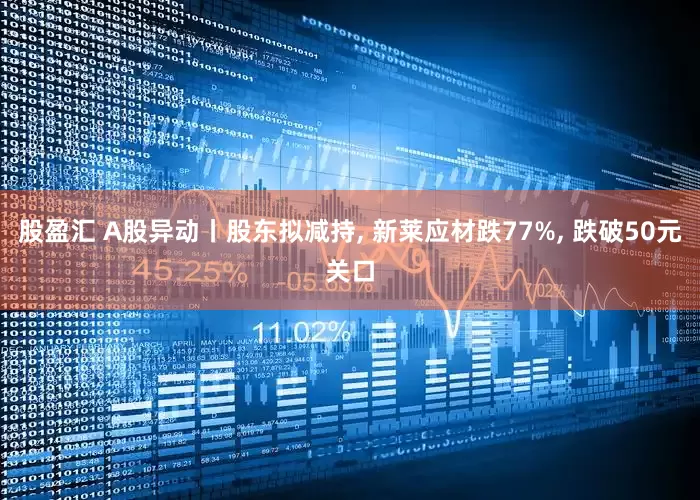 股盈汇 A股异动丨股东拟减持, 新莱应材跌77%, 跌破50元关口